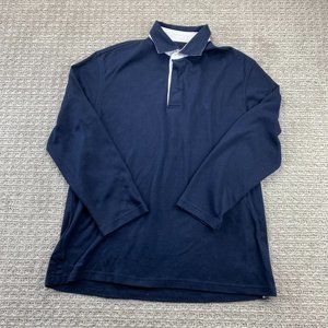 Vintage Lufthansa Airline Shirt Men Large Navy Blue Long Sleeve VAN LAACK Plane